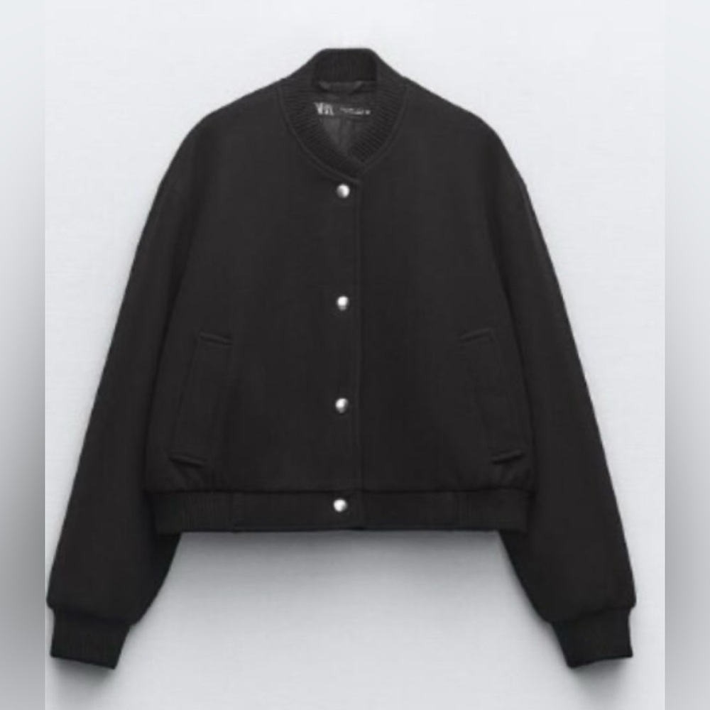 Zara Black Bomber Jacket